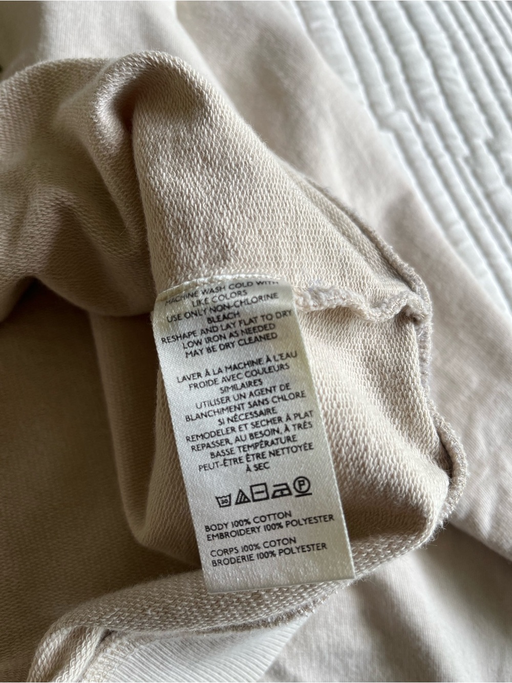 Anthropologie Embroidered Beige Women's Sz Large Sweatshirt - Picture 5 of 6